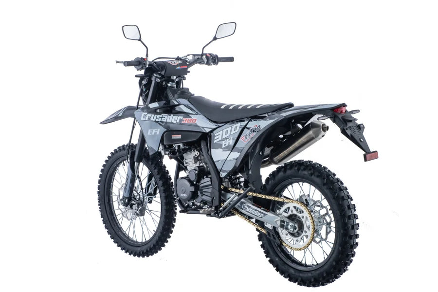 X-PRO Crusader 300 EFI Dirt Bike with 6-Speed Manual Transmission, Electric Start! Big 21"/18" Wheels!