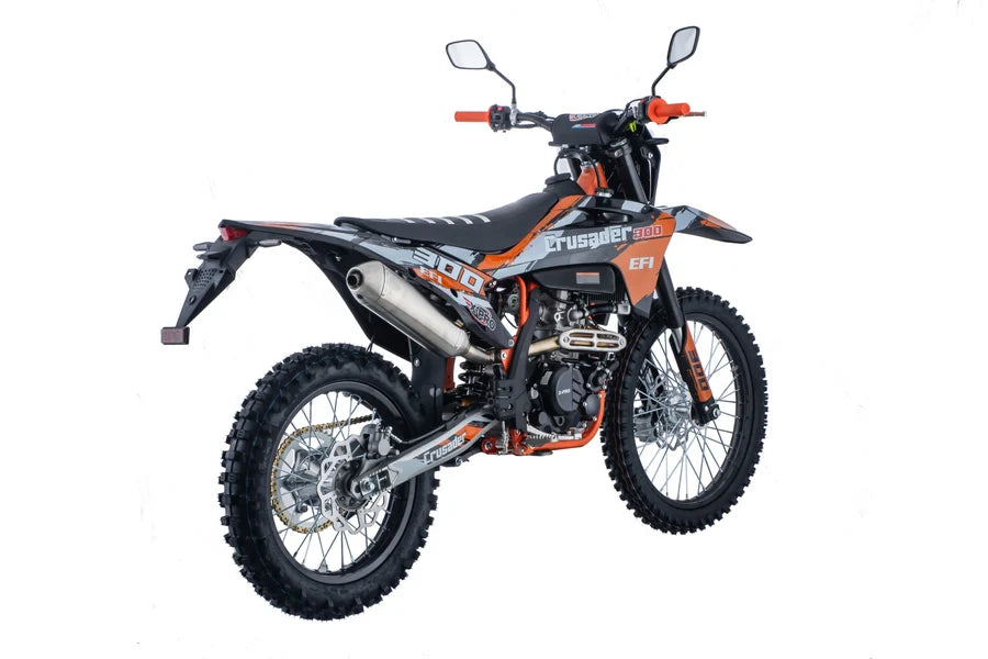 X-PRO Crusader 300 EFI Dirt Bike with 6-Speed Manual Transmission, Electric Start! Big 21"/18" Wheels!