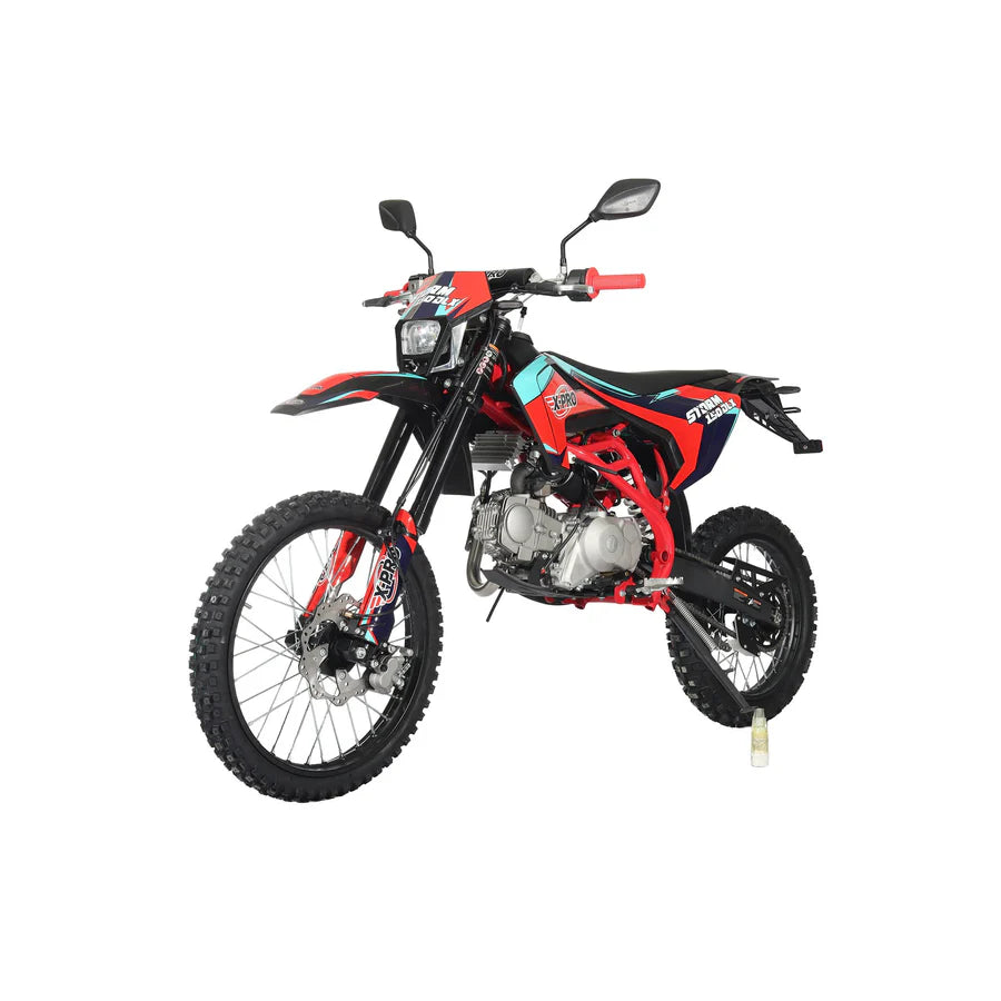 X-PRO Storm DLX 150 Dirt Bike with All Lights, 4-Speed Manual Transmission, Electric/Kick Start, Big 19in/16in Tires!