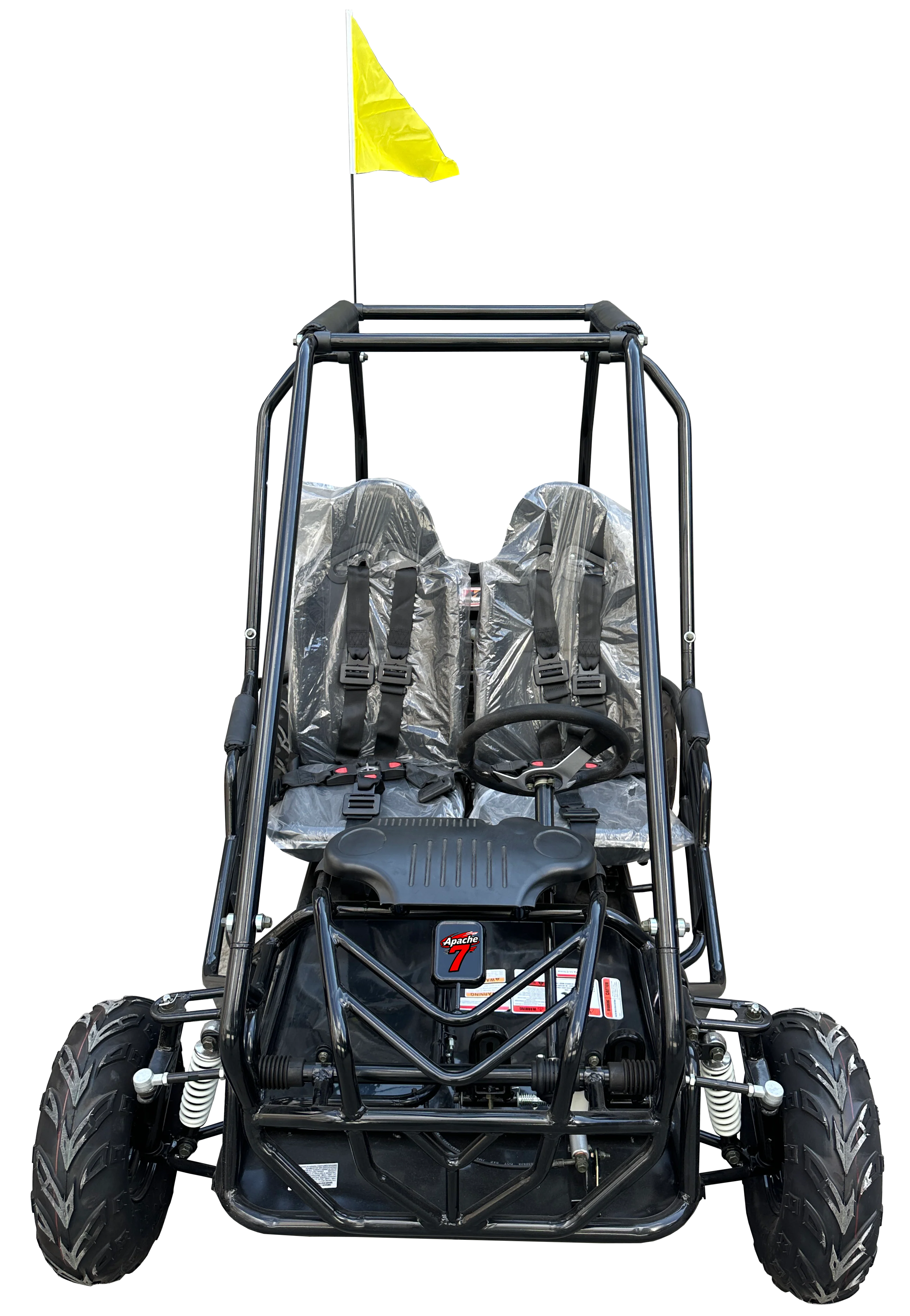 TrailMaster Apache 7 212cc Youth Go Kart for Kids Ages 10+ – Full Roll Cage, High-Back Seats, Over-the-Shoulder Harnesses, Air-Cooled Engine