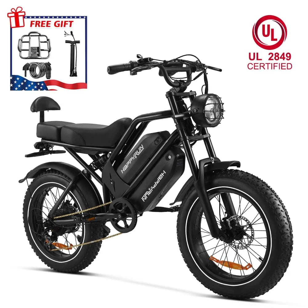 HappyRun G70 UL 2849 Certified Dual Battery Fast Electric Cargo Bike