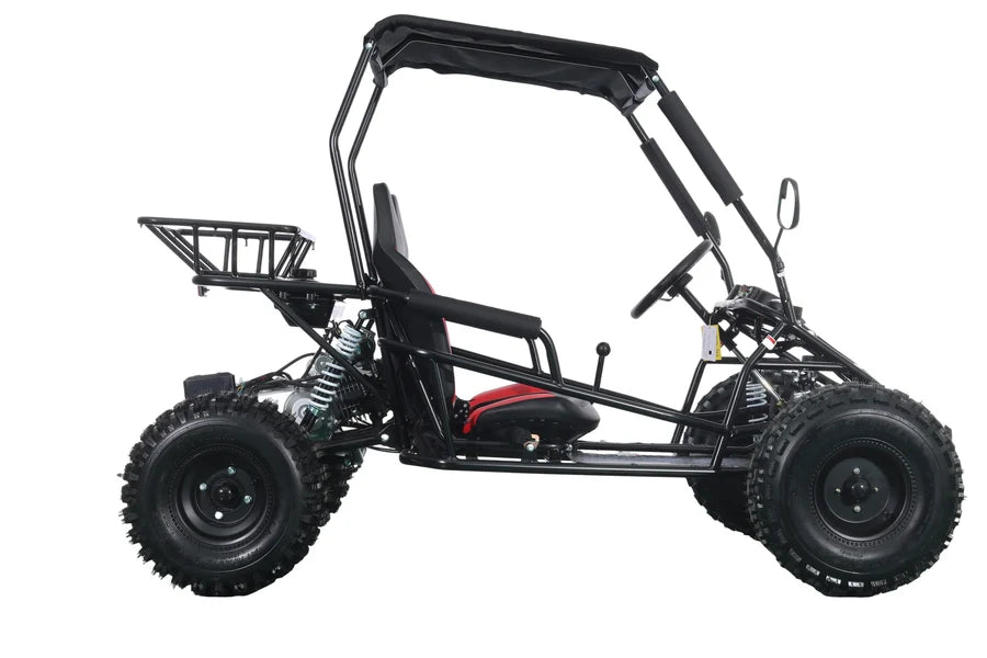X-PRO Rover 150 Go Kart with 3-Speed Semi-Automatic Transmission w/Reverse, LED Headlights, Big 19in/18in Wheels!