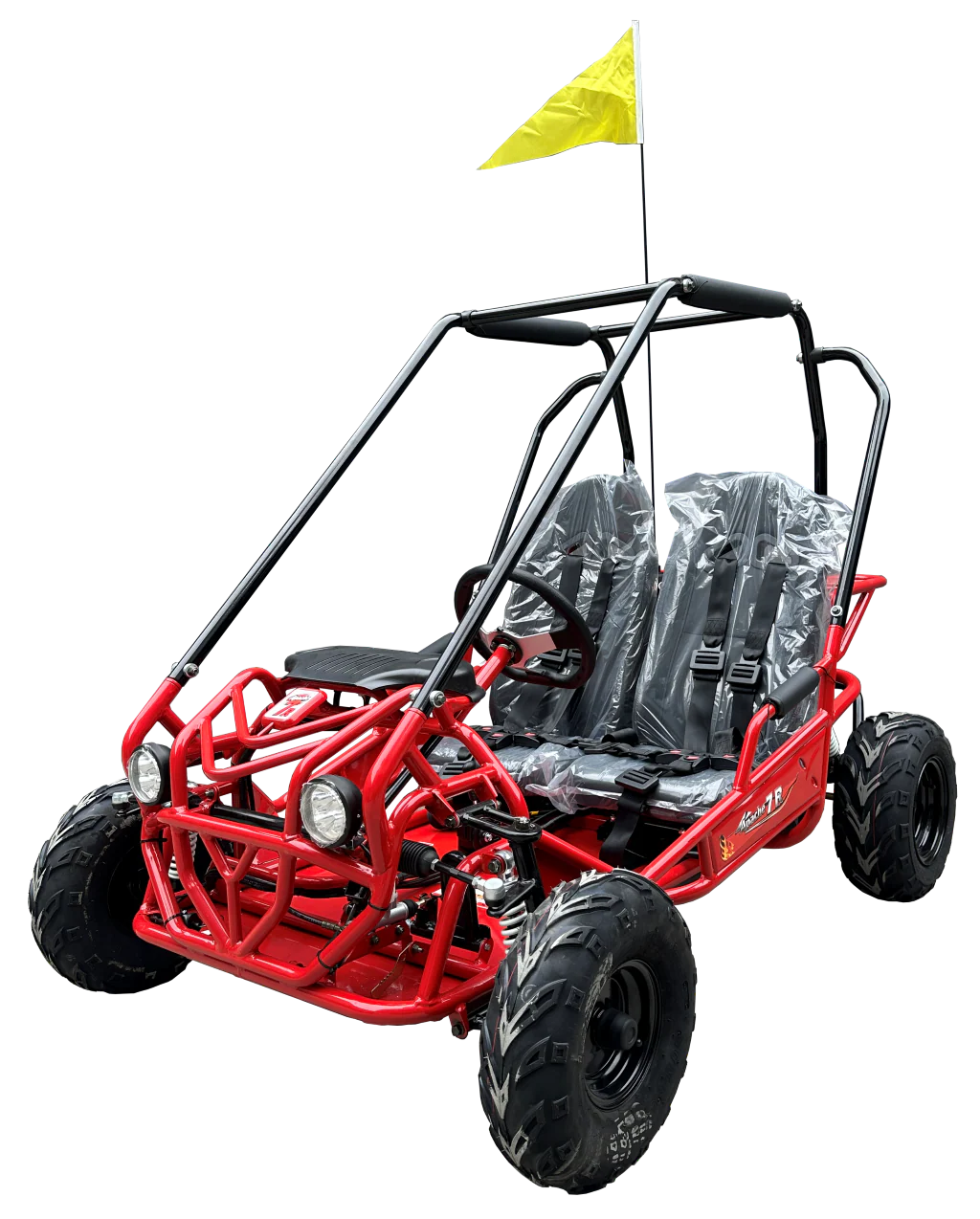 TrailMaster Apache 7 212cc Youth Go Kart for Kids Ages 10+ – Full Roll Cage, High-Back Seats, Over-the-Shoulder Harnesses, Air-Cooled Engine