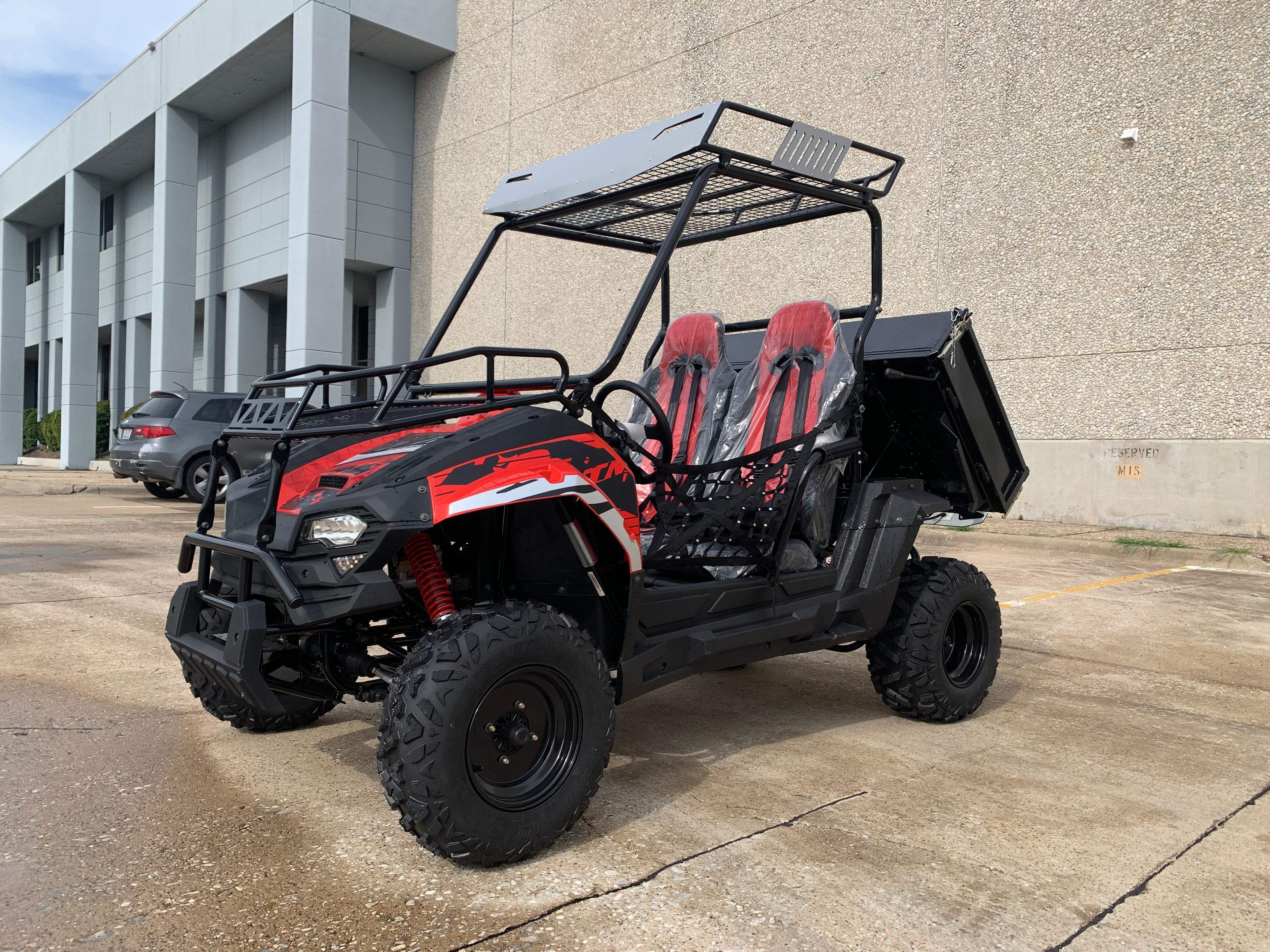 TrailMaster Challenger 200U UTV Side-by-Side, Front Cargo Rack, Rear Dump Bed