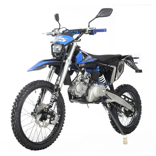 X-PRO Hawk 125cc Dirt Bike with All Lights and 4-speed Manual Transmission! Electric/Kick Start, Big 19in/16in Tires! Zongshen Brand Engine!