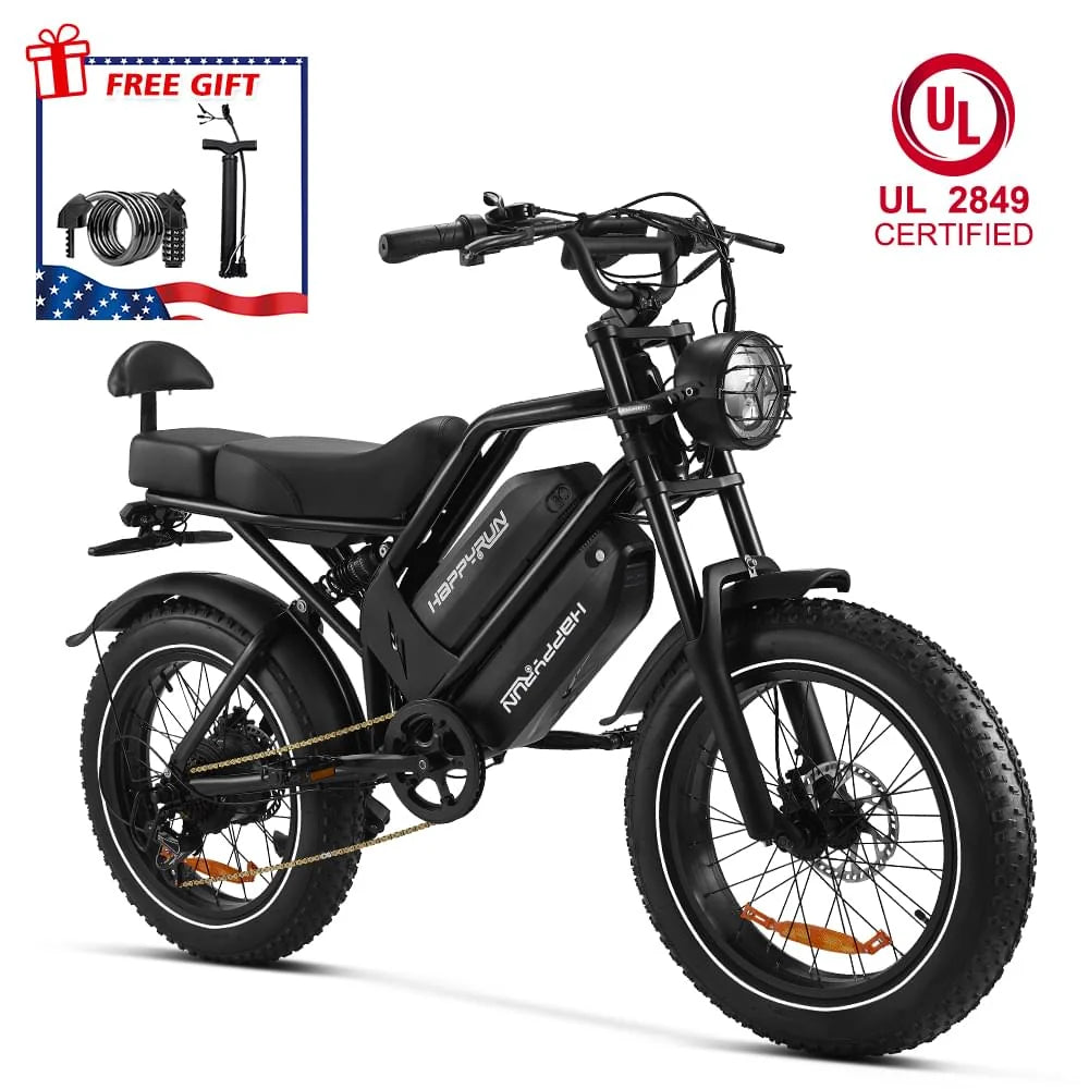 HappyRun G70 UL 2849 Certified Dual Battery Fast Electric Cargo Bike