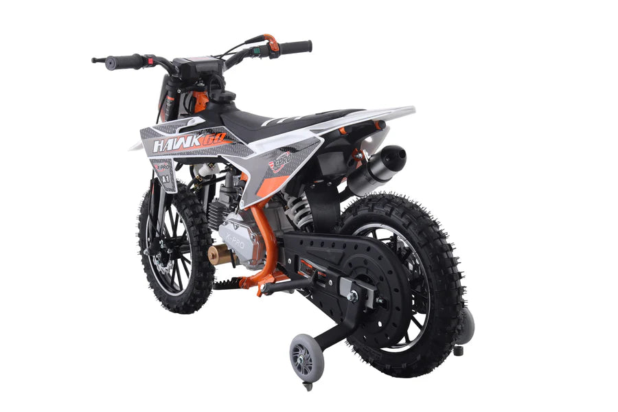 X-PRO Hawk 60 Dirt Bike with CVT Transmission, Electric start, Disc Brake! 10in Wheels! With Free Training Wheels!