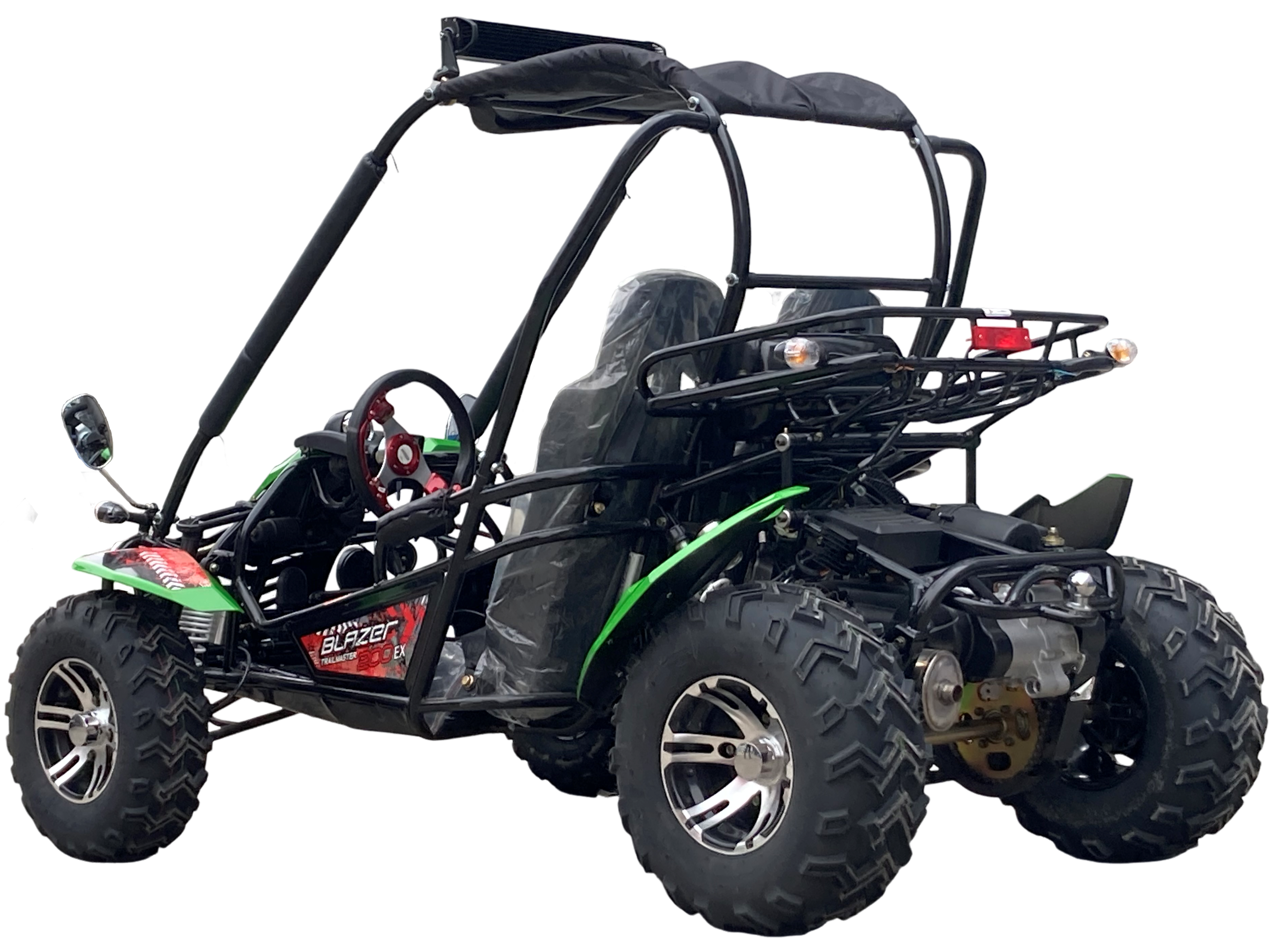 TrailMaster Blazer 200EX EFI Buggy Go Kart, LED Light Bar, Windshield Included