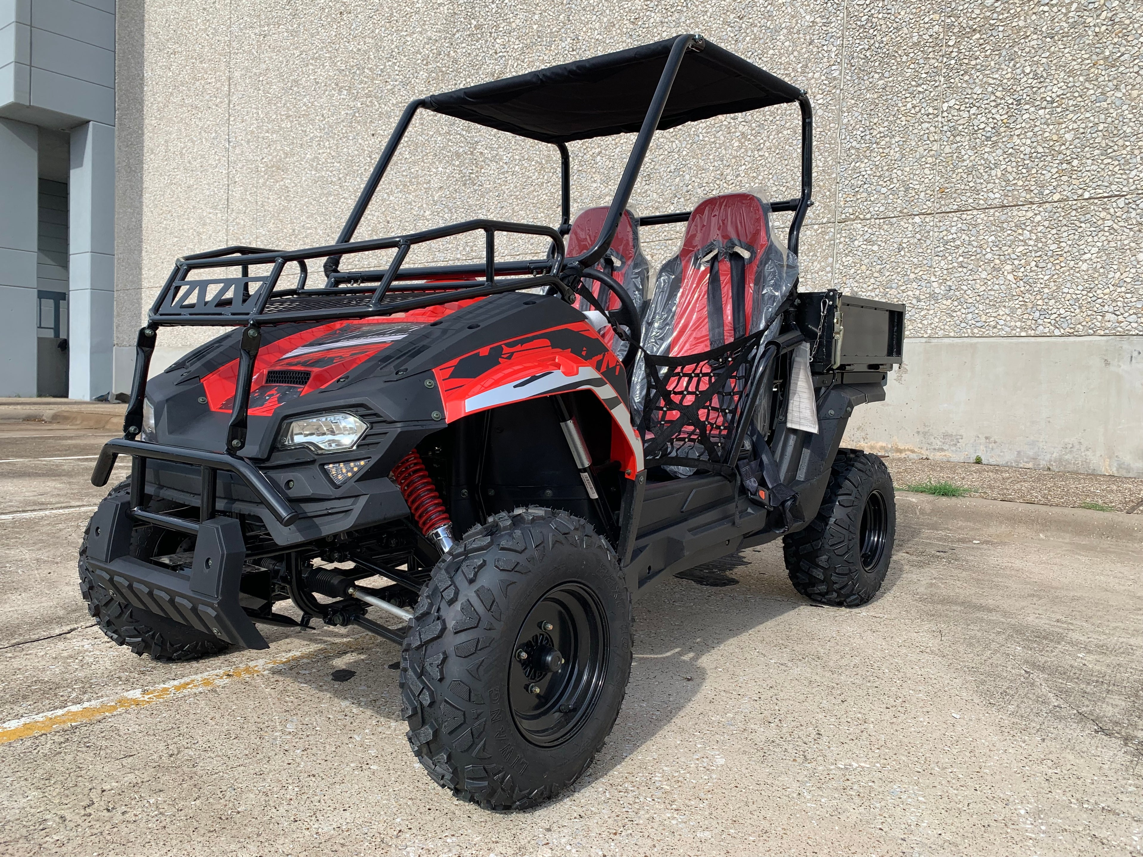TrailMaster Challenger 200U UTV Side-by-Side, Front Cargo Rack, Rear Dump Bed