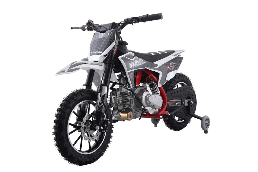 X-PRO Hawk 60 Dirt Bike with CVT Transmission, Electric start, Disc Brake! 10in Wheels! With Free Training Wheels!