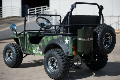 Willys Style Jeep Go Kart, 125cc Gas Engine, 3-speed with Reverse