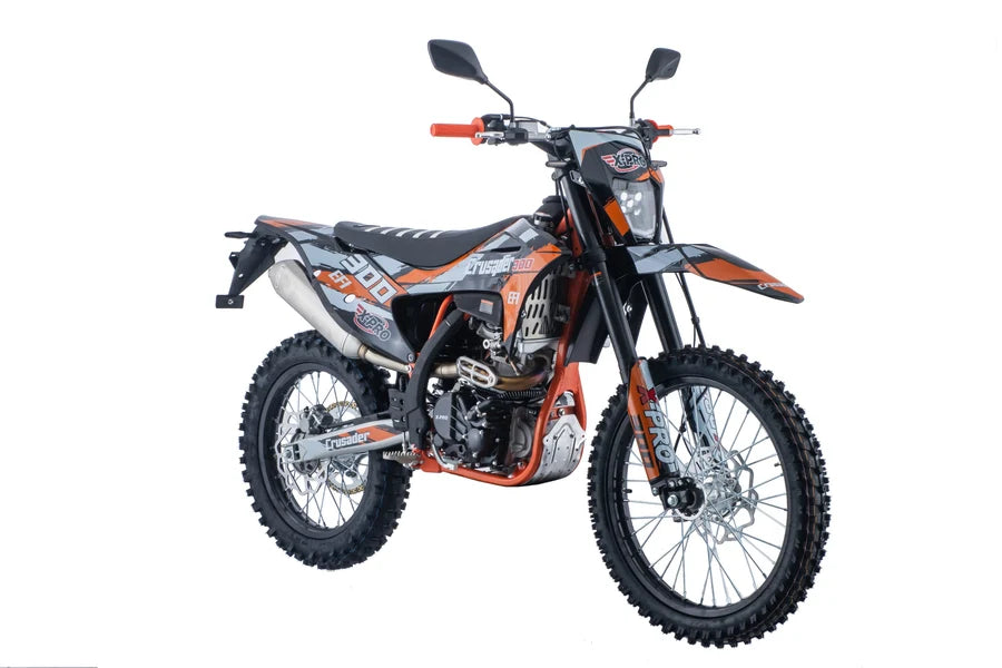 X-PRO Crusader 300 EFI Dirt Bike with 6-Speed Manual Transmission, Electric Start! Big 21"/18" Wheels!