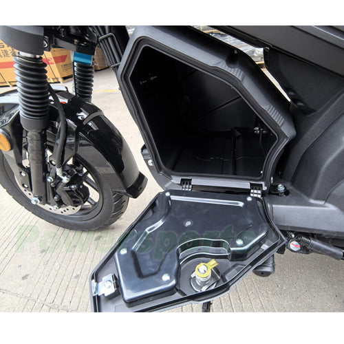 X-PRO Navy 150 Motorcycle with Automatic Transmission, Electric/Kick Start! 12"/10" Aluminum Wheels