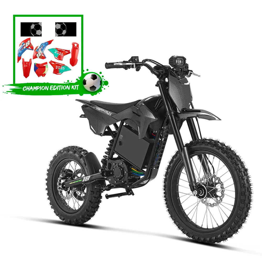 HappyRun F18 2.0 Electric Dirt Bike + Champion Edition Plastics Kit