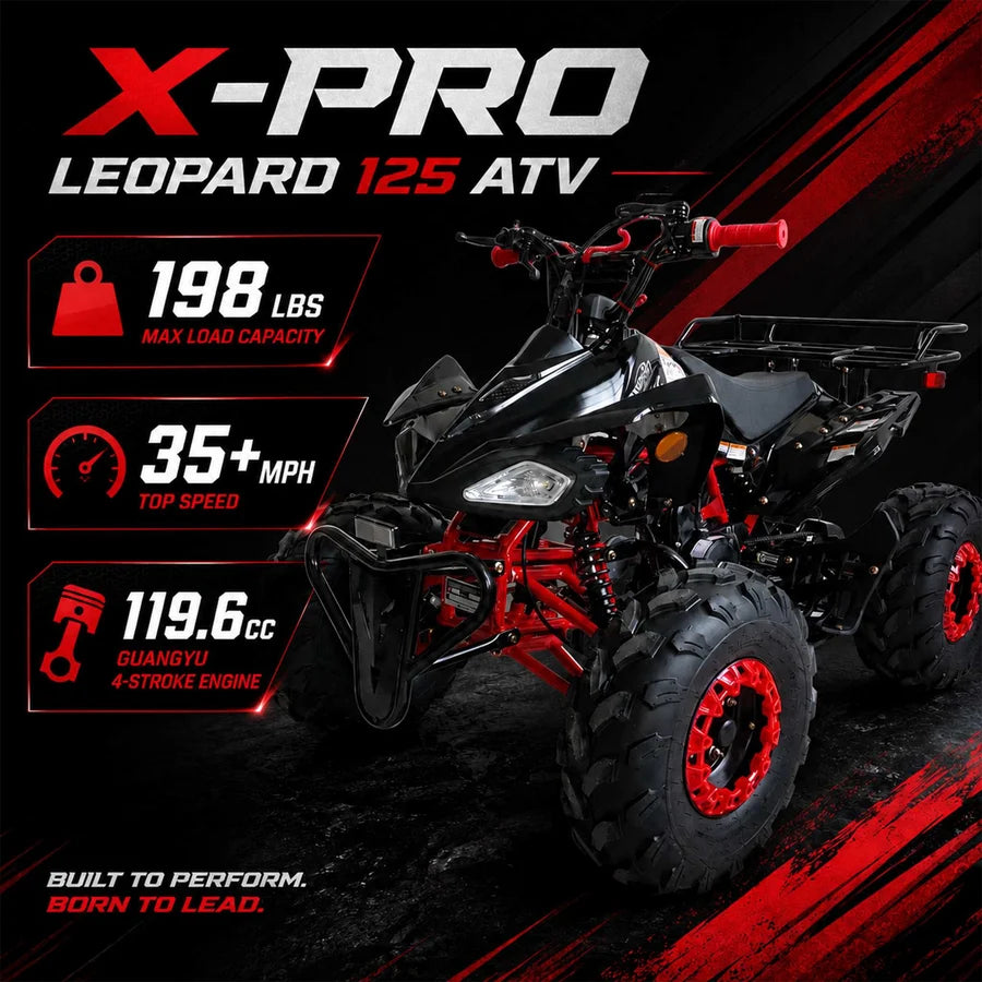 X-PRO Leopard 125cc ATV with Automatic Transmission w/Reverse, Remote Control! Big 19in/18inTires!