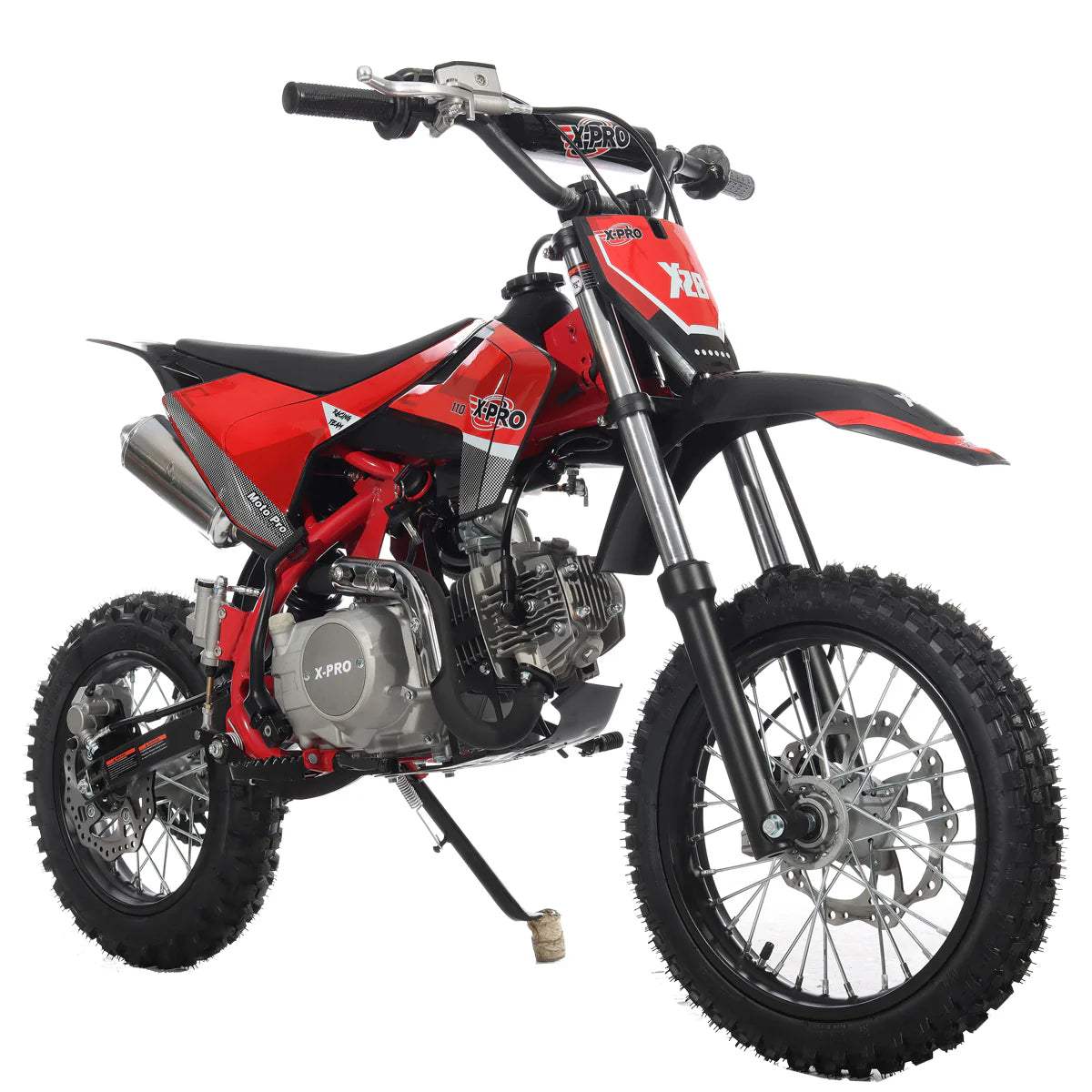 X-PRO X29 110cc K013 Dirt Bike with Automatic Transmission, Electric Start, Big 14in/12in Tires! Cradle Type Steel Tube Frame!