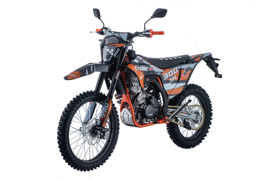 X-PRO Crusader 300 EFI Dirt Bike with 6-Speed Manual Transmission, Electric Start! Big 21"/18" Wheels!