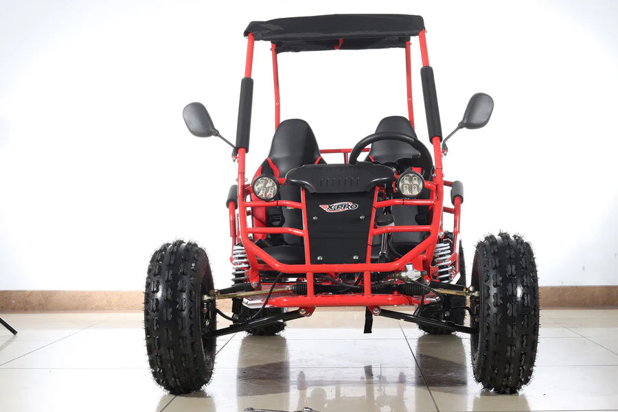 X-PRO Rover 125cc Go Kart with 3-Speed Semi-Automatic Transmission w/Reverse, LED Headlights, Big 19in/18in Wheels!