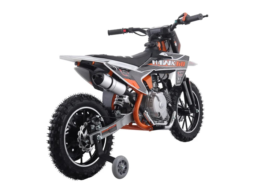 X-PRO Hawk 60 Dirt Bike with CVT Transmission, Electric start, Disc Brake! 10in Wheels! With Free Training Wheels!