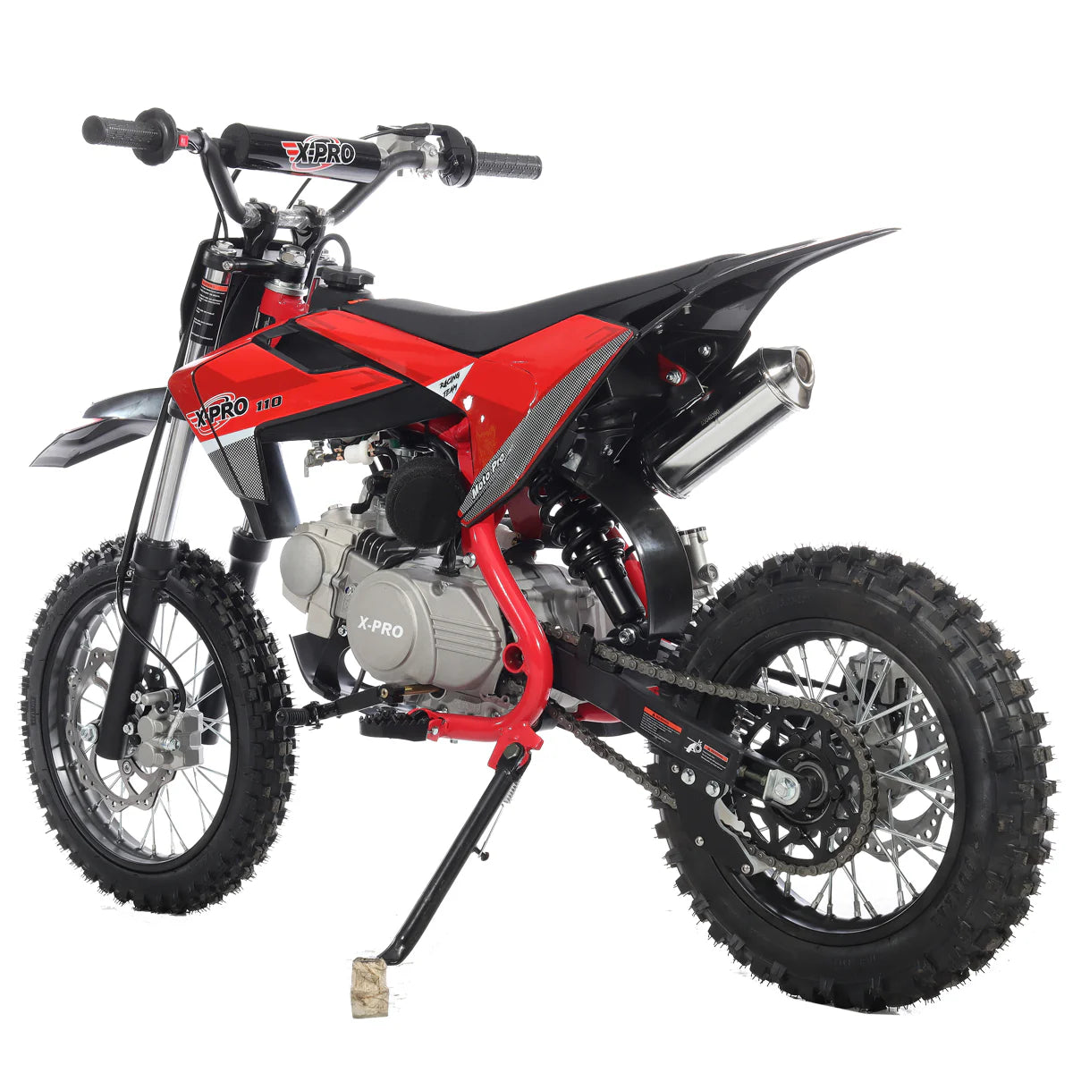 X-PRO X29 110cc K013 Dirt Bike with Automatic Transmission, Electric Start, Big 14in/12in Tires! Cradle Type Steel Tube Frame!