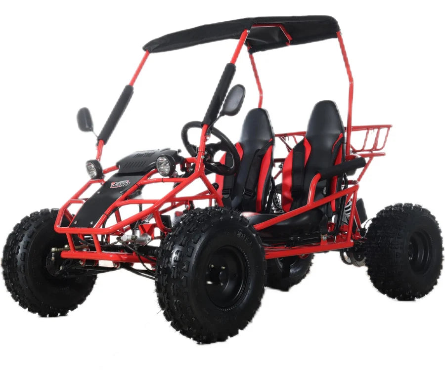 X-PRO Rover 150 Go Kart with 3-Speed Semi-Automatic Transmission w/Reverse, LED Headlights, Big 19in/18in Wheels!