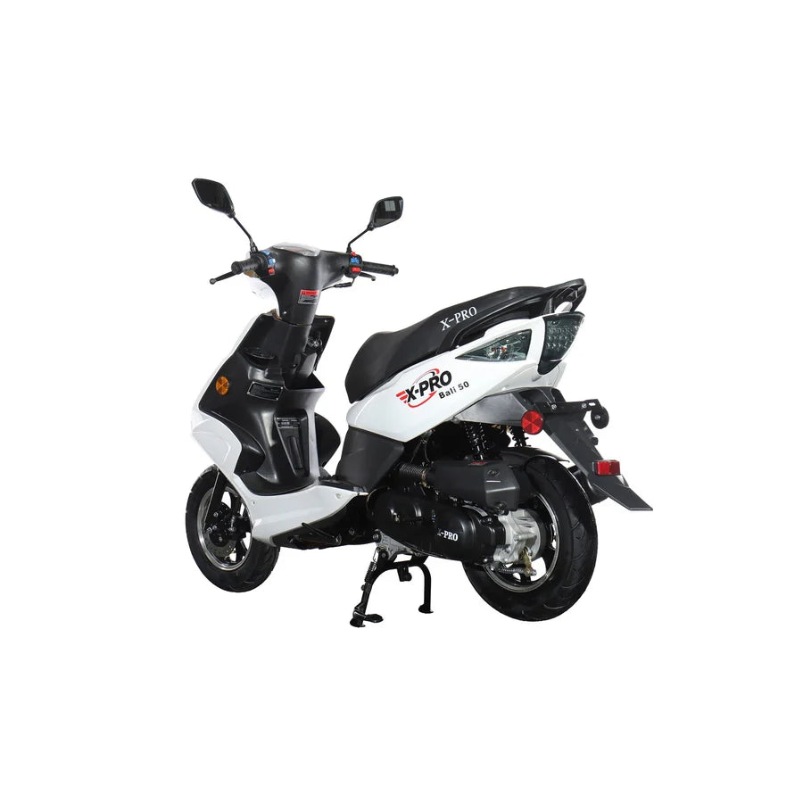 X-PRO Bali 50cc Moped Scooter with 10" Wheels! Electric/Kick Start! Large LED Headlights!
