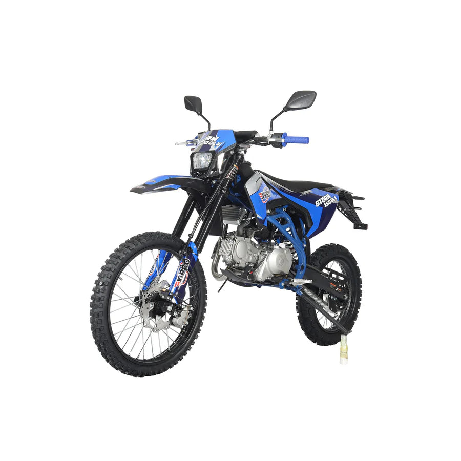 X-PRO Storm DLX 150 Dirt Bike with All Lights, 4-Speed Manual Transmission, Electric/Kick Start, Big 19in/16in Tires!