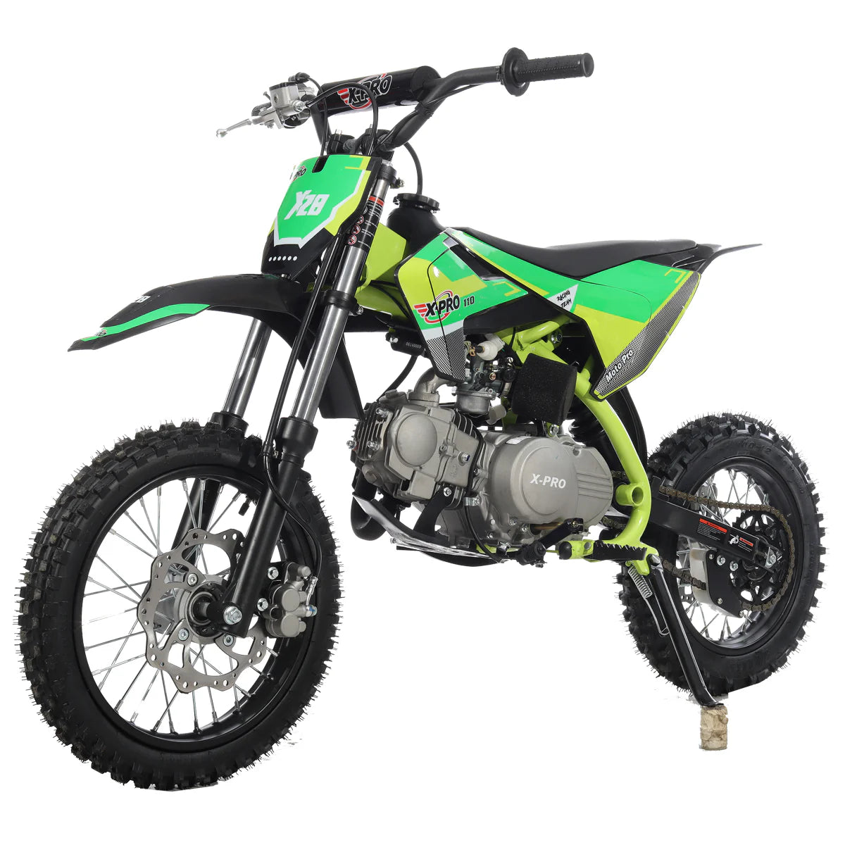 X-PRO X29 110cc K013 Dirt Bike with Automatic Transmission, Electric Start, Big 14in/12in Tires! Cradle Type Steel Tube Frame!