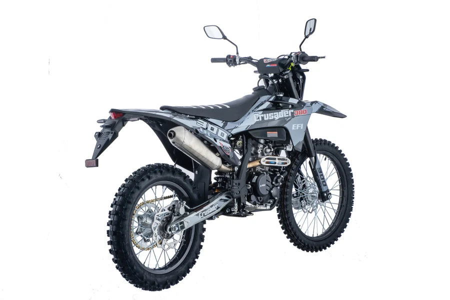 X-PRO Crusader 300 EFI Dirt Bike with 6-Speed Manual Transmission, Electric Start! Big 21"/18" Wheels!