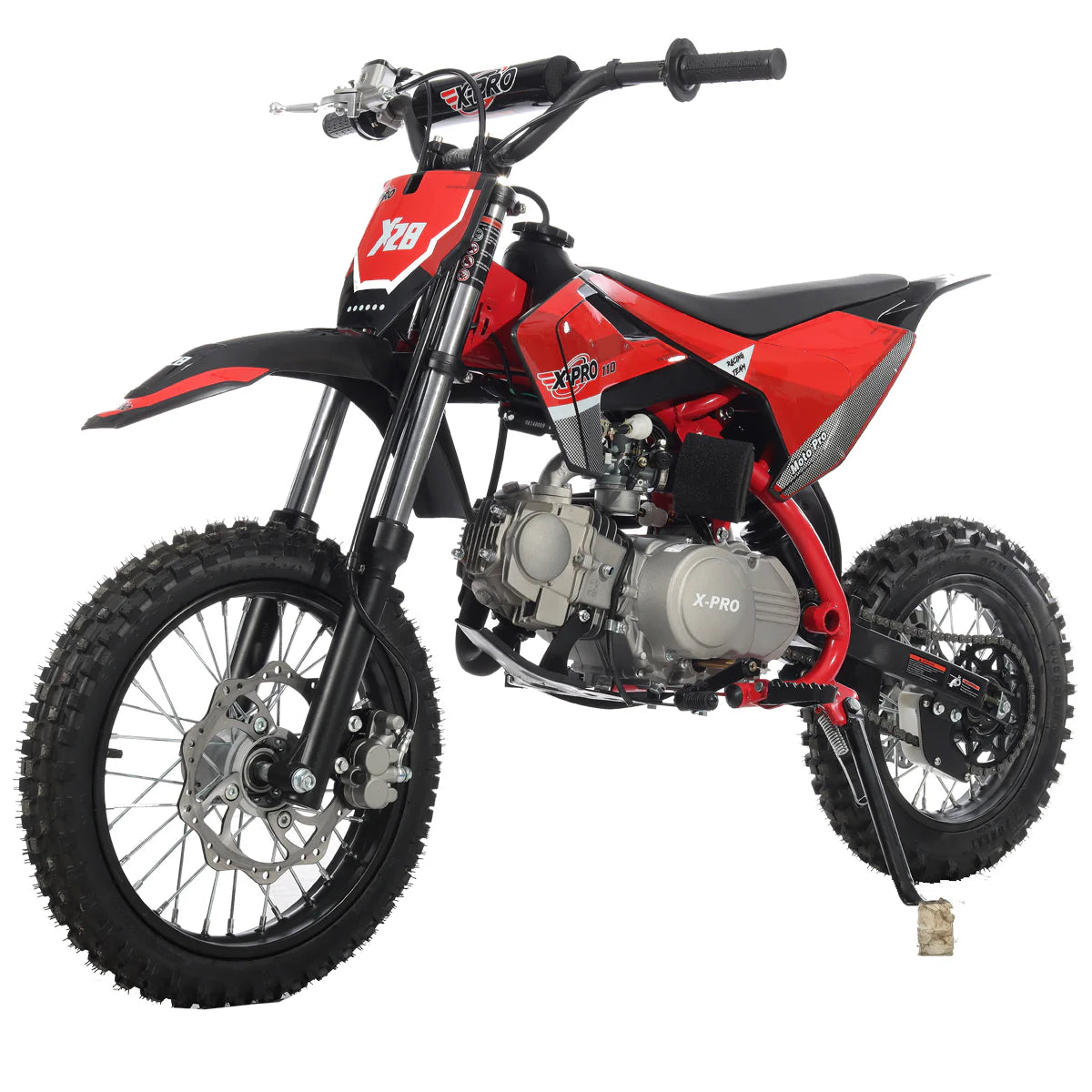X-PRO X29 110cc K013 Dirt Bike with Automatic Transmission, Electric Start, Big 14in/12in Tires! Cradle Type Steel Tube Frame!
