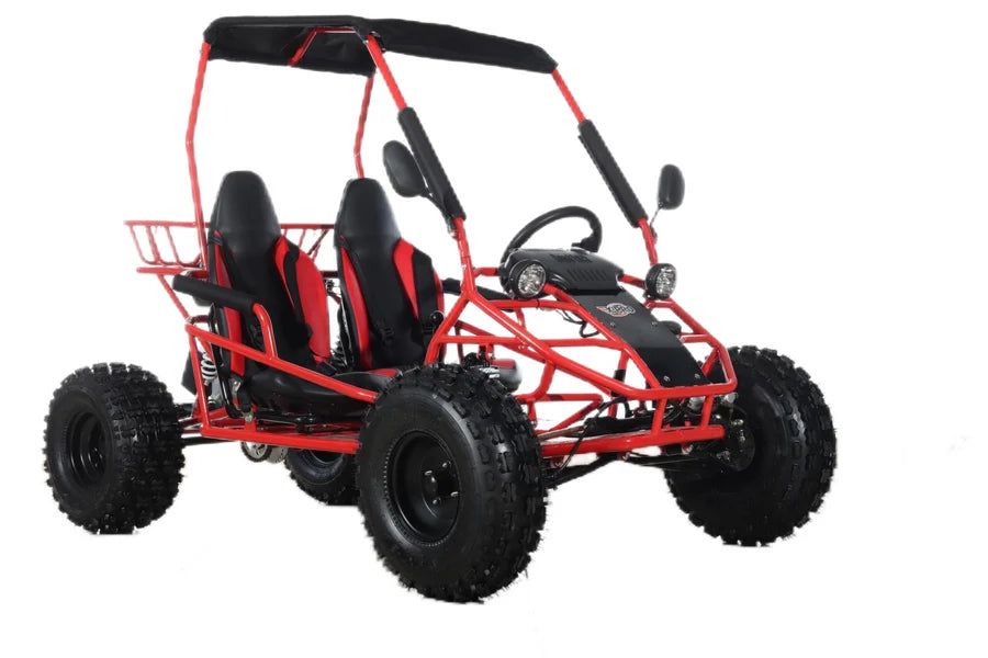 X-PRO Rover 150 Go Kart with 3-Speed Semi-Automatic Transmission w/Reverse, LED Headlights, Big 19in/18in Wheels!