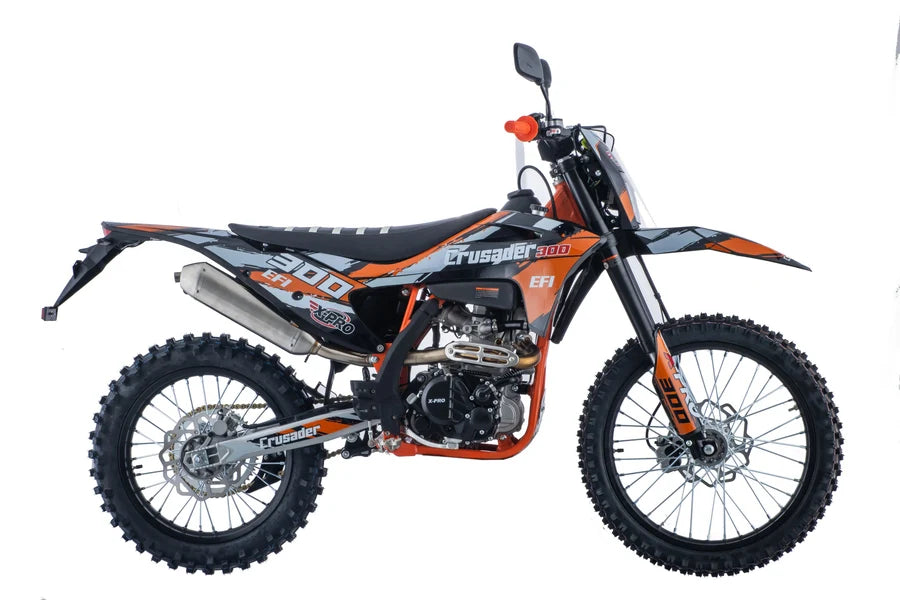 X-PRO Crusader 300 EFI Dirt Bike with 6-Speed Manual Transmission, Electric Start! Big 21"/18" Wheels!