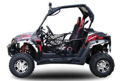 TrailMaster Challenger 200X Go Kart UTV Side by Side, with Alloy Wheels, Windshield and LED Light Bar