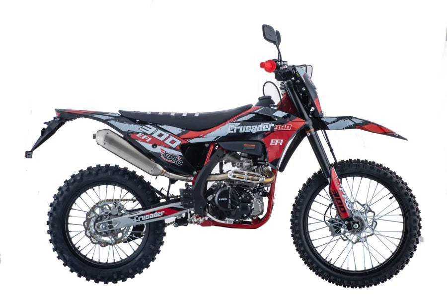 X-PRO Crusader 300 EFI Dirt Bike with 6-Speed Manual Transmission, Electric Start! Big 21"/18" Wheels!