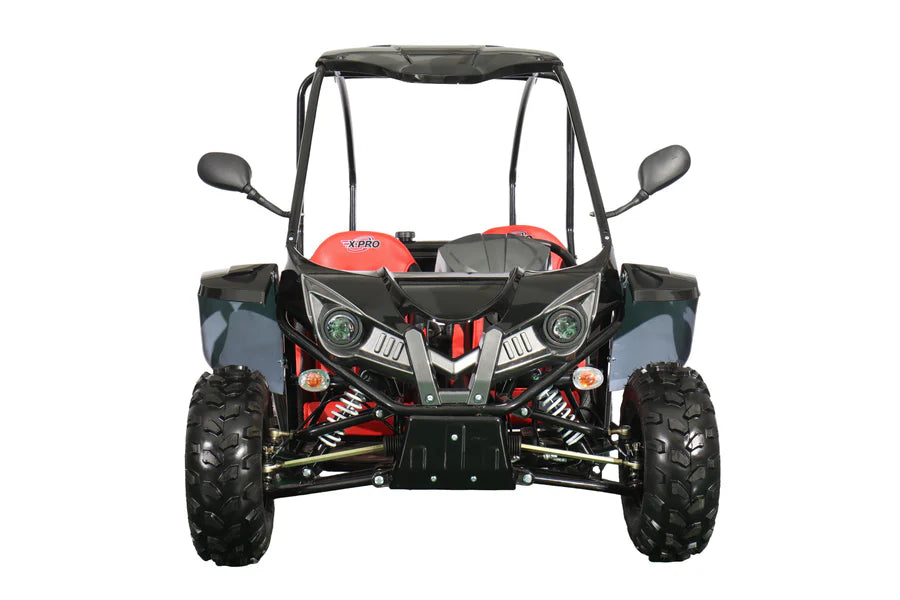 X-PRO Talon 125cc Go Kart with 3-Speed Semi-Automatic Transmission w/Reverse, LED Headlights, Big 18" Wheels! Hardtop Roof!