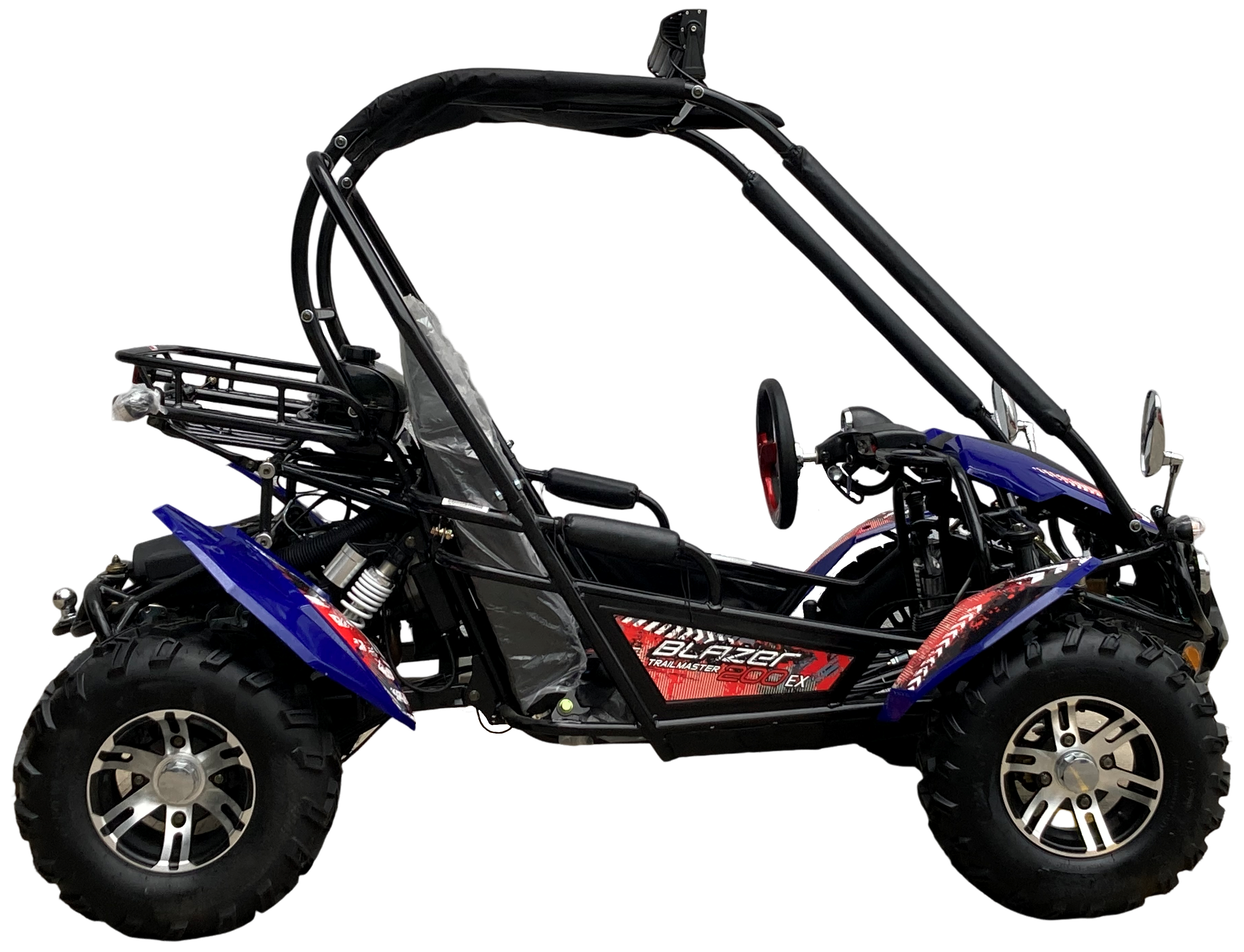 TrailMaster Blazer 200EX EFI Buggy Go Kart, LED Light Bar, Windshield Included