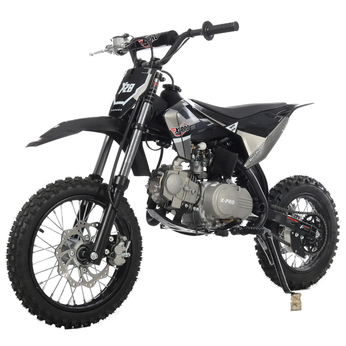 X-PRO X29 110cc K013 Dirt Bike with Automatic Transmission, Electric Start, Big 14in/12in Tires! Cradle Type Steel Tube Frame!