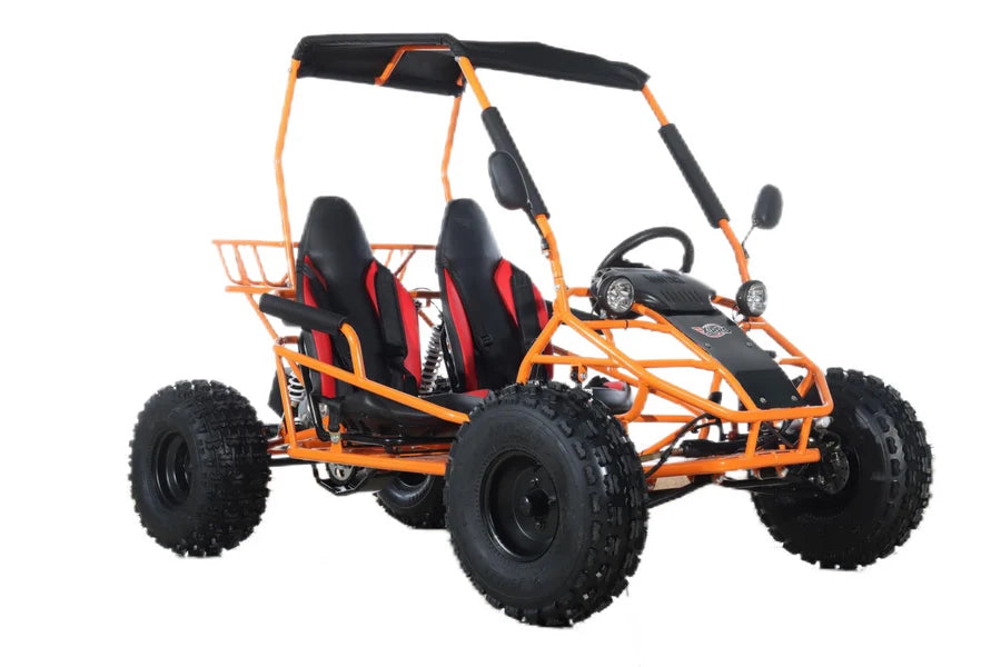 X-PRO Rover 150 Go Kart with 3-Speed Semi-Automatic Transmission w/Reverse, LED Headlights, Big 19in/18in Wheels!