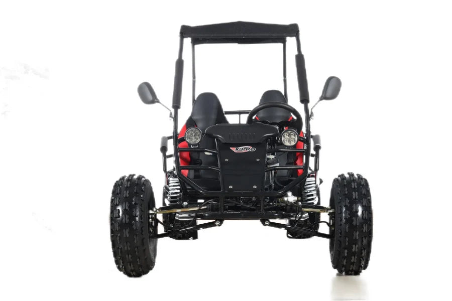 X-PRO Rover 150 Go Kart with 3-Speed Semi-Automatic Transmission w/Reverse, LED Headlights, Big 19in/18in Wheels!