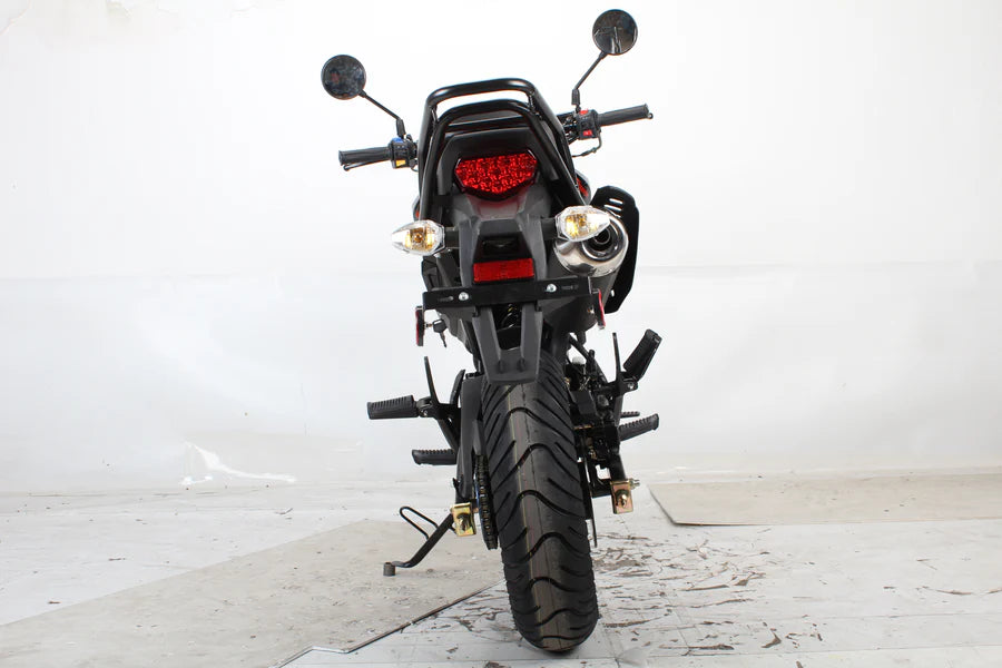 X-PRO 125cc Vader Motorcycle with Manual Transmission, Electric Start! Dual Headlights! Big 12in Wheels!