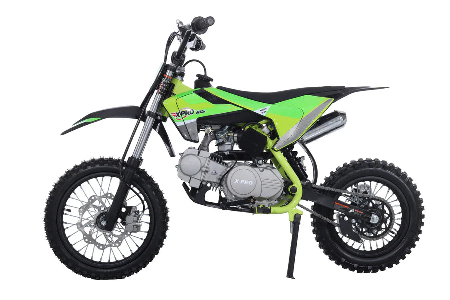 X-PRO Lynx 125cc Dirt Bike with 4-Speed Manual Transmission, Kick Start, Big 14"/12" Tires! Zongshen Brand Engine!