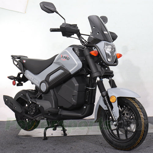 X-PRO Navy 150 Motorcycle with Automatic Transmission, Electric/Kick Start! 12"/10" Aluminum Wheels