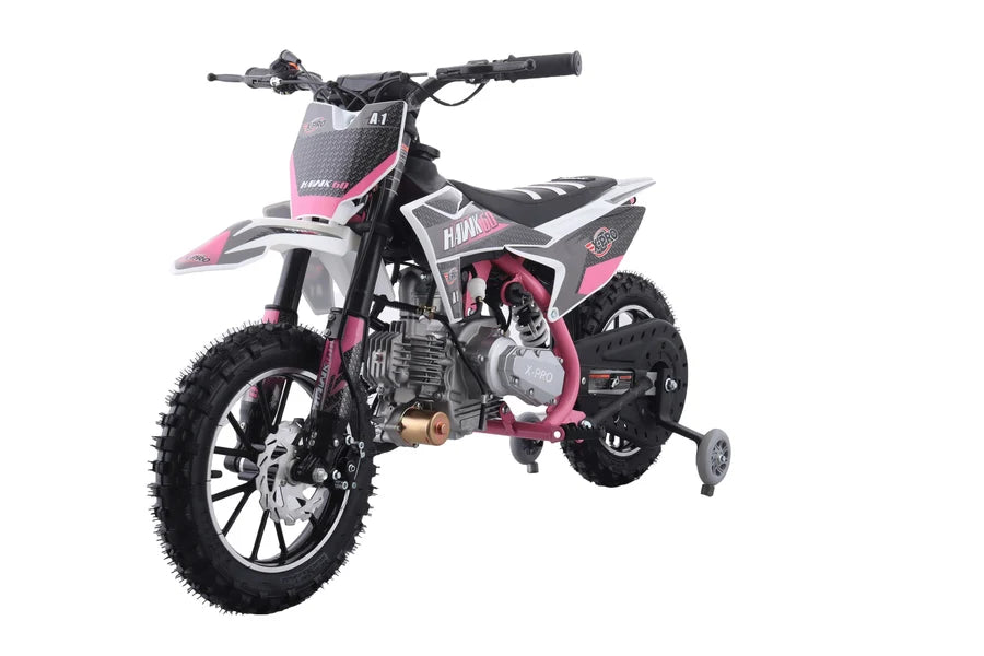 X-PRO Hawk 60 Dirt Bike with CVT Transmission, Electric start, Disc Brake! 10in Wheels! With Free Training Wheels!