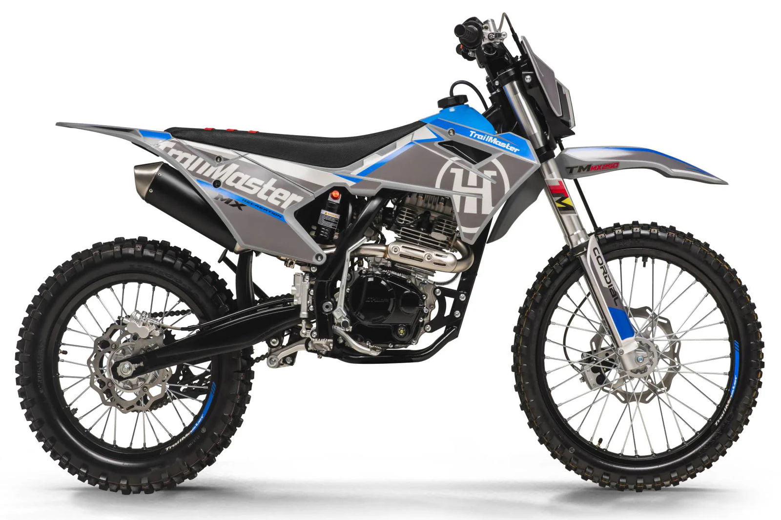 TrailMaster MX250 Dirt Bike, 5-Speed Manual, Electric Start, Dual Disc Brakes, (21/18) Wheels