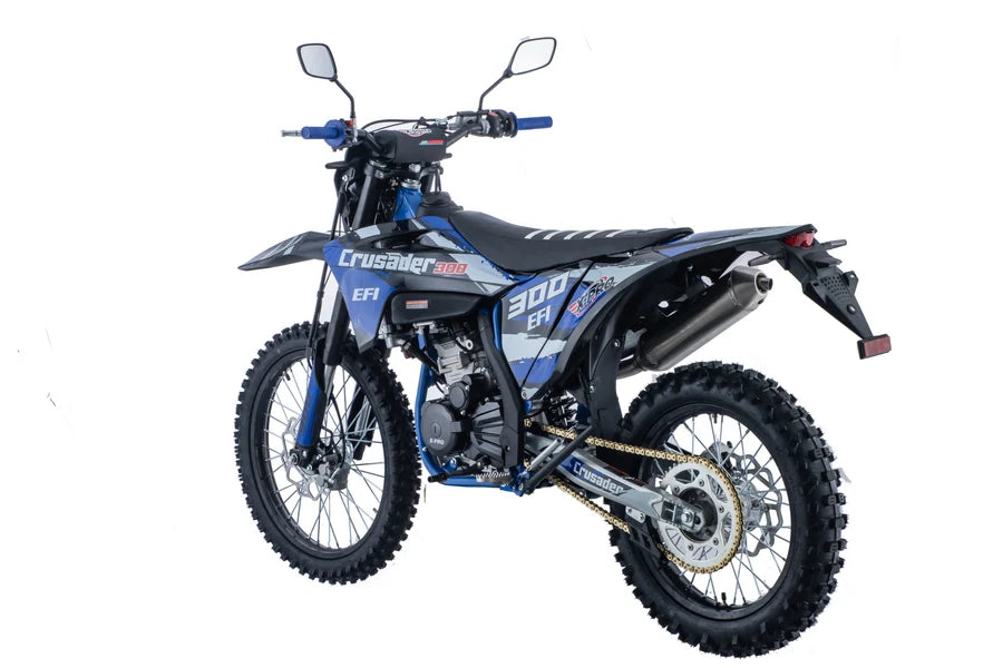 X-PRO Crusader 300 EFI Dirt Bike with 6-Speed Manual Transmission, Electric Start! Big 21"/18" Wheels!