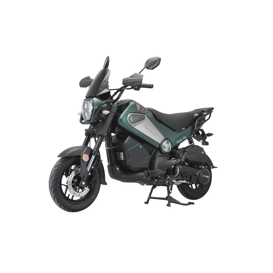 X-PRO Trail 150 Motorcycle with Automatic Transmission, Electric/Kick Start! 12"/10" Aluminum Wheels! LED Lights!