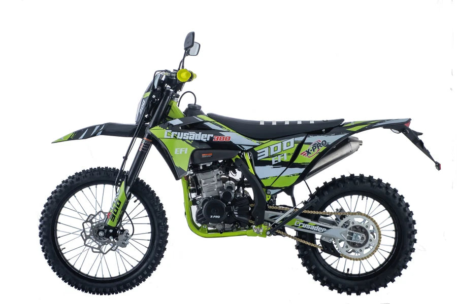X-PRO Crusader 300 EFI Dirt Bike with 6-Speed Manual Transmission, Electric Start! Big 21"/18" Wheels!