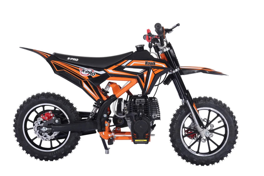 X-Pro Brand New Hawk 40cc Gas Power Mini Pit Dirt Bike, 4 Stroke engine, Pull Start, 10in Wheels