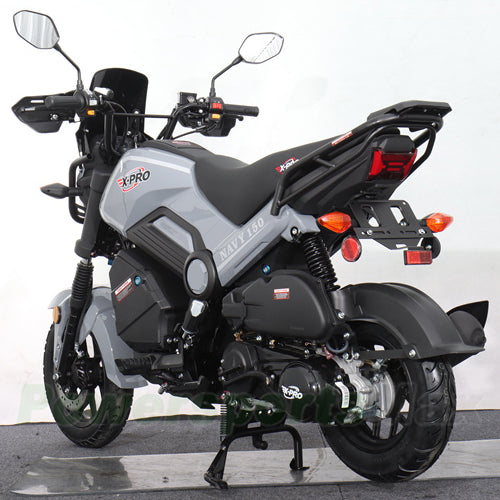 X-PRO Navy 150 Motorcycle with Automatic Transmission, Electric/Kick Start! 12"/10" Aluminum Wheels