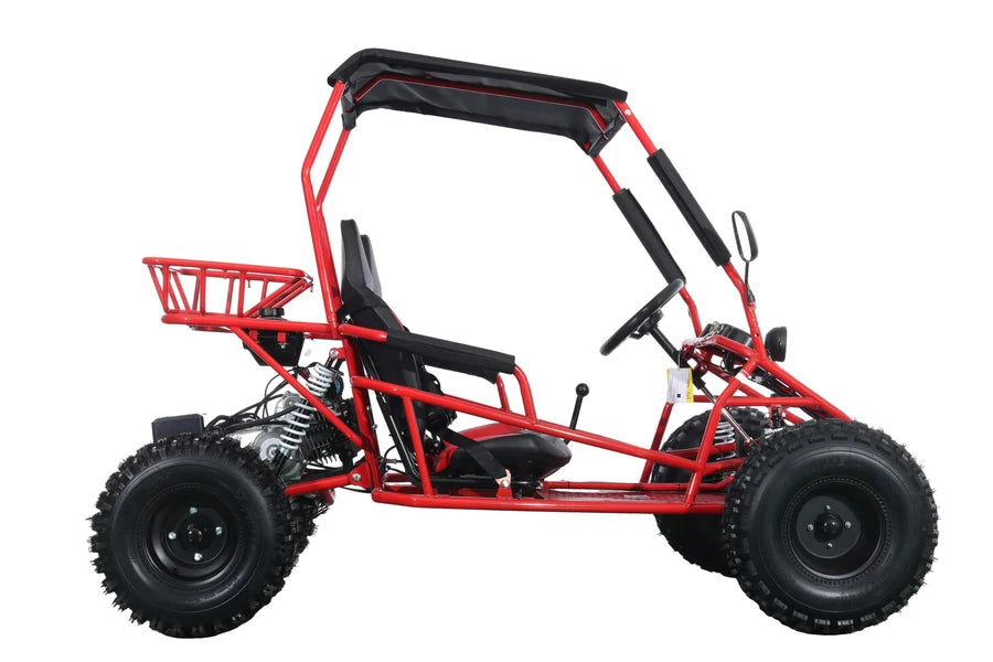 X-PRO Rover 150 Go Kart with 3-Speed Semi-Automatic Transmission w/Reverse, LED Headlights, Big 19in/18in Wheels!